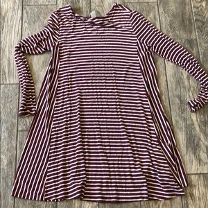 Old Navy Garnet and Ivory Swing Dress